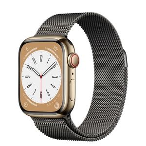 Apple Watch Series 8 GPS + Cellular, 41mm Gold Stainless Steel-Graphite Milanese